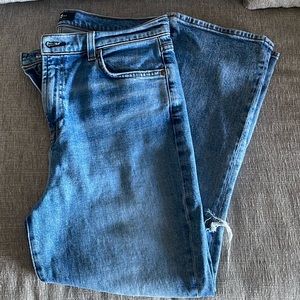 7FAM High Rise Kick Flare Ankle Jean - Sz 32
